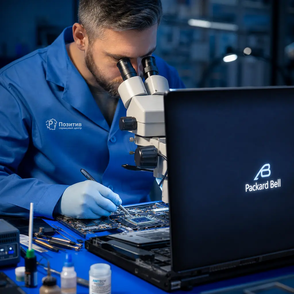 Замена видеокарты ноутбука Packard Bell в Павловске
