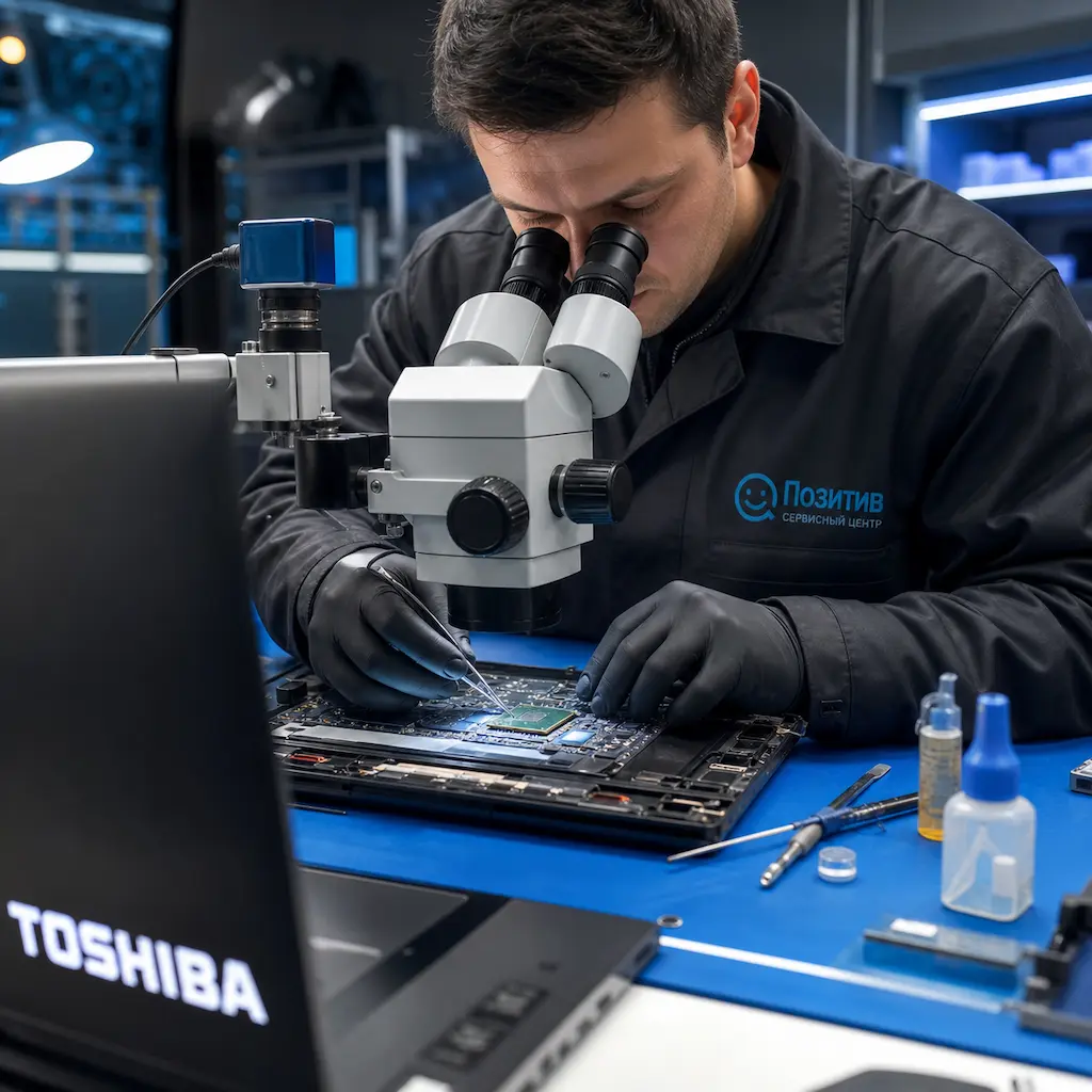 Замена видеокарты ноутбука Toshiba в Павловске