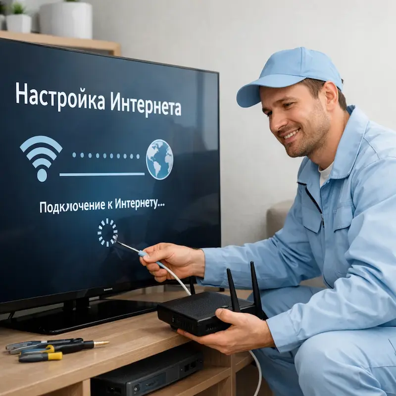Настройка интернета на ТВ в Павловске